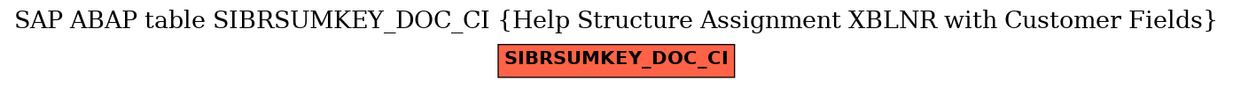 E-R Diagram for table SIBRSUMKEY_DOC_CI (Help Structure Assignment XBLNR with Customer Fields)