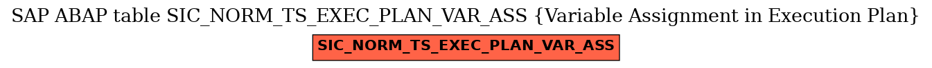 E-R Diagram for table SIC_NORM_TS_EXEC_PLAN_VAR_ASS (Variable Assignment in Execution Plan)
