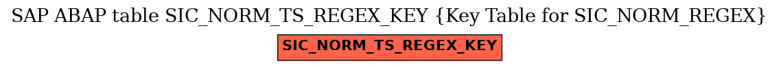 E-R Diagram for table SIC_NORM_TS_REGEX_KEY (Key Table for SIC_NORM_REGEX)