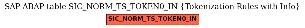 E-R Diagram for table SIC_NORM_TS_TOKEN0_IN (Tokenization Rules with Info)