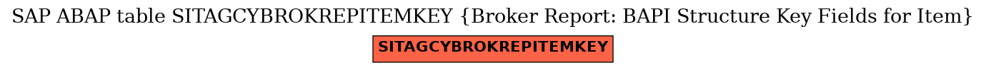 E-R Diagram for table SITAGCYBROKREPITEMKEY (Broker Report: BAPI Structure Key Fields for Item)