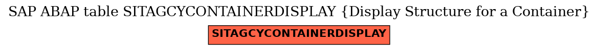 E-R Diagram for table SITAGCYCONTAINERDISPLAY (Display Structure for a Container)