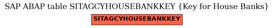 E-R Diagram for table SITAGCYHOUSEBANKKEY (Key for House Banks)