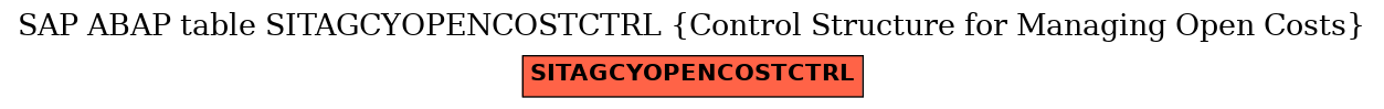 E-R Diagram for table SITAGCYOPENCOSTCTRL (Control Structure for Managing Open Costs)