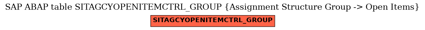 E-R Diagram for table SITAGCYOPENITEMCTRL_GROUP (Assignment Structure Group -> Open Items)