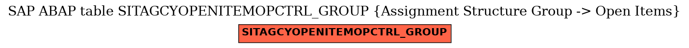 E-R Diagram for table SITAGCYOPENITEMOPCTRL_GROUP (Assignment Structure Group -> Open Items)