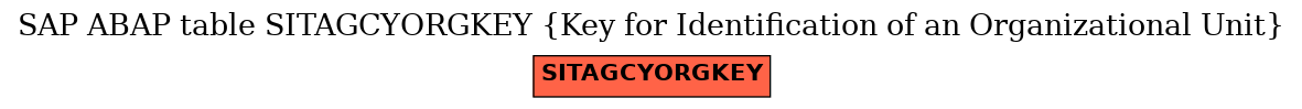 E-R Diagram for table SITAGCYORGKEY (Key for Identification of an Organizational Unit)