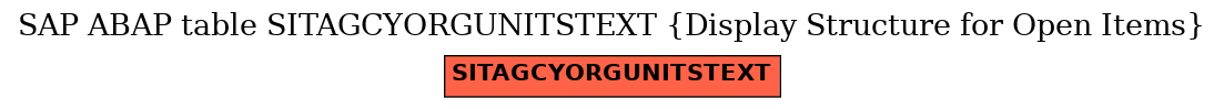 E-R Diagram for table SITAGCYORGUNITSTEXT (Display Structure for Open Items)