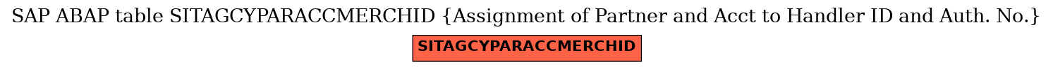 E-R Diagram for table SITAGCYPARACCMERCHID (Assignment of Partner and Acct to Handler ID and Auth. No.)