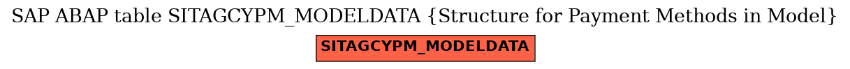 E-R Diagram for table SITAGCYPM_MODELDATA (Structure for Payment Methods in Model)