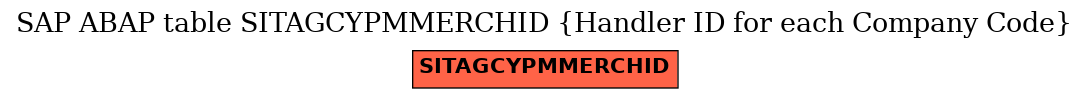 E-R Diagram for table SITAGCYPMMERCHID (Handler ID for each Company Code)