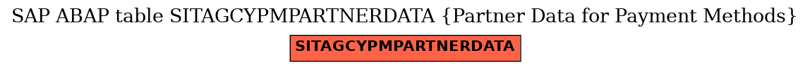 E-R Diagram for table SITAGCYPMPARTNERDATA (Partner Data for Payment Methods)