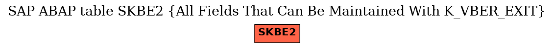 E-R Diagram for table SKBE2 (All Fields That Can Be Maintained With K_VBER_EXIT)