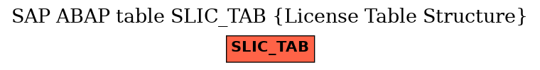 E-R Diagram for table SLIC_TAB (License Table Structure)