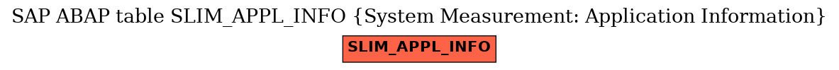 E-R Diagram for table SLIM_APPL_INFO (System Measurement: Application Information)