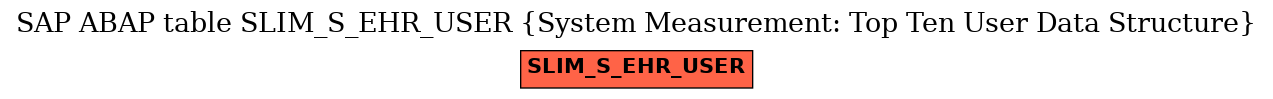 E-R Diagram for table SLIM_S_EHR_USER (System Measurement: Top Ten User Data Structure)