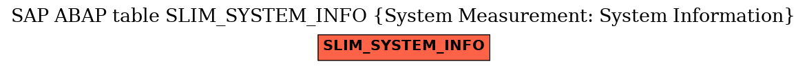 E-R Diagram for table SLIM_SYSTEM_INFO (System Measurement: System Information)