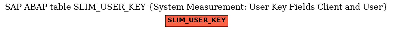 E-R Diagram for table SLIM_USER_KEY (System Measurement: User Key Fields Client and User)