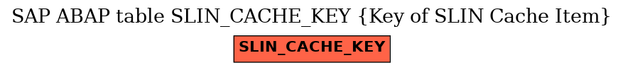 E-R Diagram for table SLIN_CACHE_KEY (Key of SLIN Cache Item)
