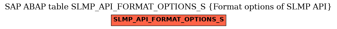 E-R Diagram for table SLMP_API_FORMAT_OPTIONS_S (Format options of SLMP API)