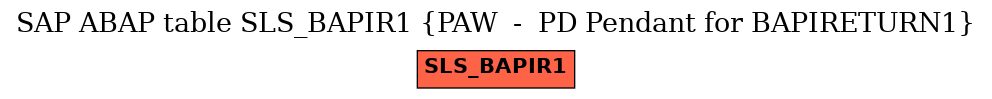 E-R Diagram for table SLS_BAPIR1 (PAW  -  PD Pendant for BAPIRETURN1)