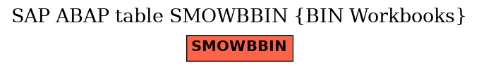 E-R Diagram for table SMOWBBIN (BIN Workbooks)