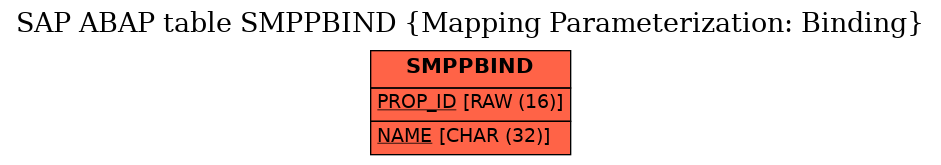 E-R Diagram for table SMPPBIND (Mapping Parameterization: Binding)