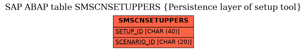 E-R Diagram for table SMSCNSETUPPERS (Persistence layer of setup tool)