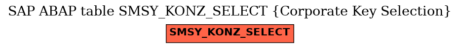 E-R Diagram for table SMSY_KONZ_SELECT (Corporate Key Selection)