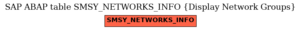 E-R Diagram for table SMSY_NETWORKS_INFO (Display Network Groups)