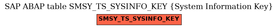 E-R Diagram for table SMSY_TS_SYSINFO_KEY (System Information Key)