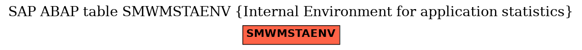 E-R Diagram for table SMWMSTAENV (Internal Environment for application statistics)