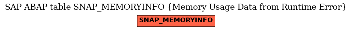 E-R Diagram for table SNAP_MEMORYINFO (Memory Usage Data from Runtime Error)