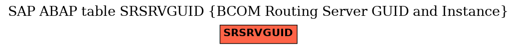 E-R Diagram for table SRSRVGUID (BCOM Routing Server GUID and Instance)