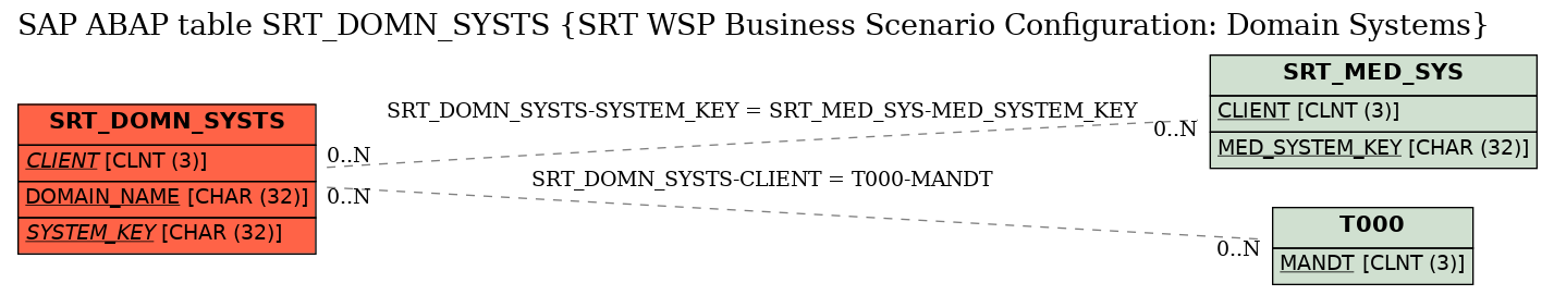 E-R Diagram for table SRT_DOMN_SYSTS (SRT WSP Business Scenario Configuration: Domain Systems)