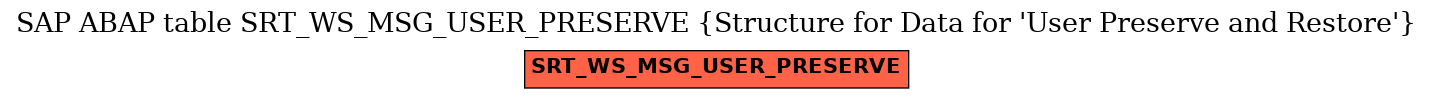 E-R Diagram for table SRT_WS_MSG_USER_PRESERVE (Structure for Data for 