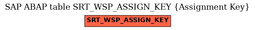 E-R Diagram for table SRT_WSP_ASSIGN_KEY (Assignment Key)