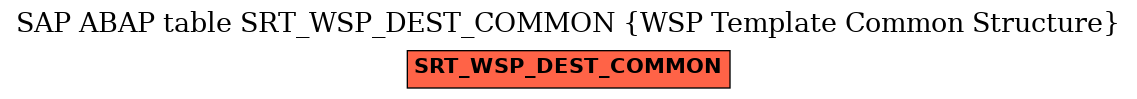 E-R Diagram for table SRT_WSP_DEST_COMMON (WSP Template Common Structure)