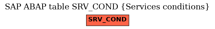 E-R Diagram for table SRV_COND (Services conditions)