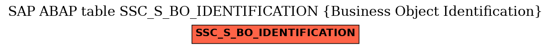 E-R Diagram for table SSC_S_BO_IDENTIFICATION (Business Object Identification)