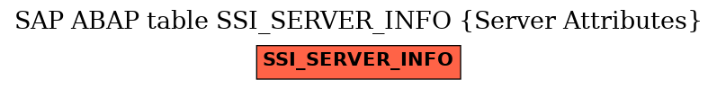 E-R Diagram for table SSI_SERVER_INFO (Server Attributes)