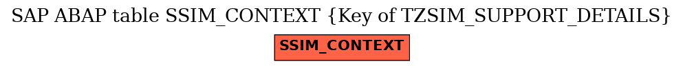 E-R Diagram for table SSIM_CONTEXT (Key of TZSIM_SUPPORT_DETAILS)