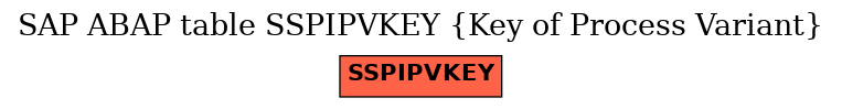 E-R Diagram for table SSPIPVKEY (Key of Process Variant)