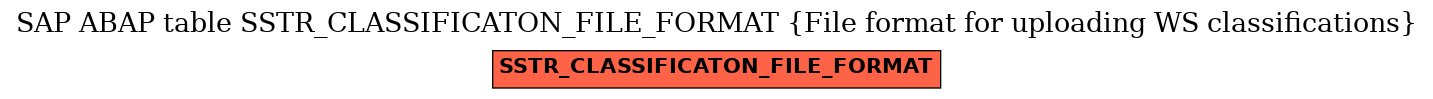 E-R Diagram for table SSTR_CLASSIFICATON_FILE_FORMAT (File format for uploading WS classifications)