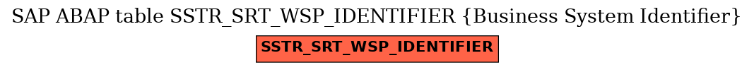 E-R Diagram for table SSTR_SRT_WSP_IDENTIFIER (Business System Identifier)