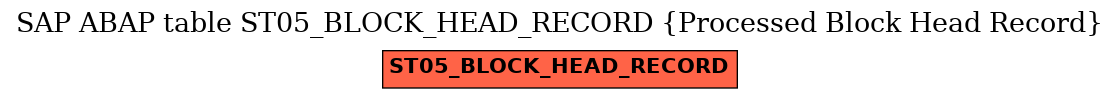 E-R Diagram for table ST05_BLOCK_HEAD_RECORD (Processed Block Head Record)