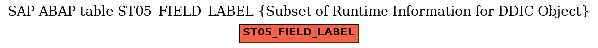 E-R Diagram for table ST05_FIELD_LABEL (Subset of Runtime Information for DDIC Object)