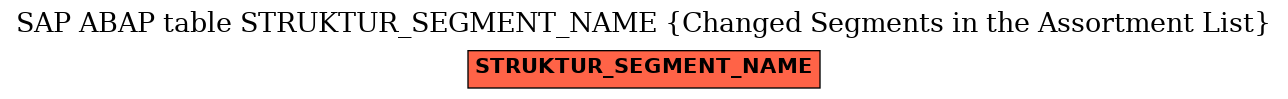 E-R Diagram for table STRUKTUR_SEGMENT_NAME (Changed Segments in the Assortment List)