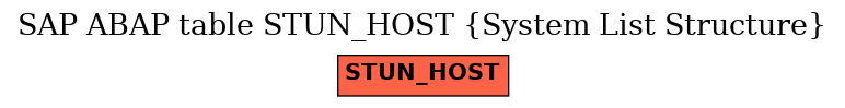 E-R Diagram for table STUN_HOST (System List Structure)