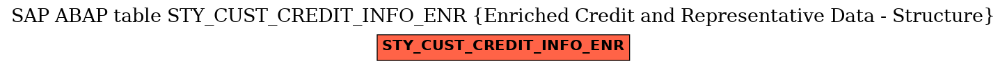 E-R Diagram for table STY_CUST_CREDIT_INFO_ENR (Enriched Credit and Representative Data - Structure)